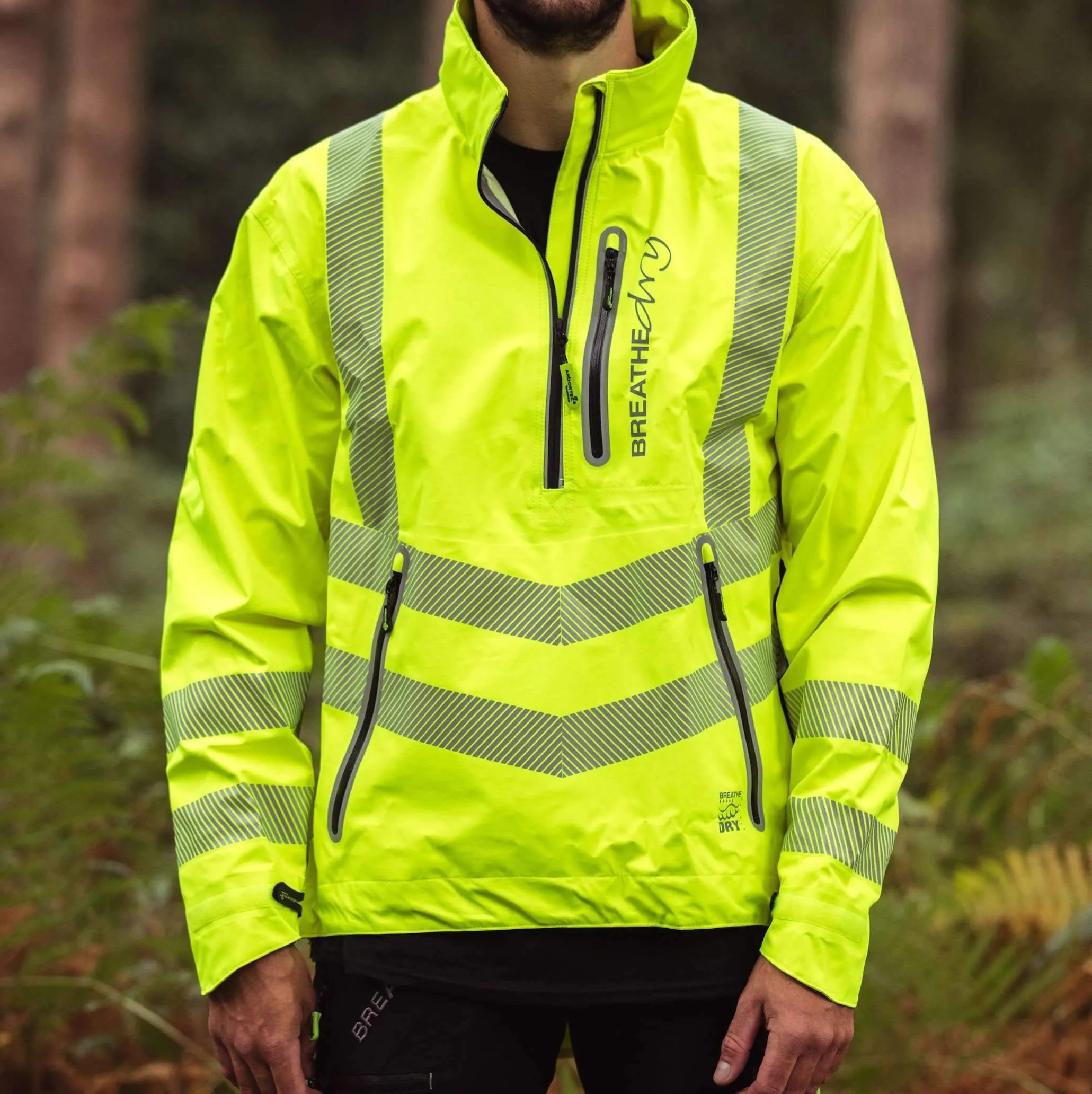 ATHV4400 Arbortec BreatheDry® Waterproof Rain Jacket - Hi-Viz Yellow