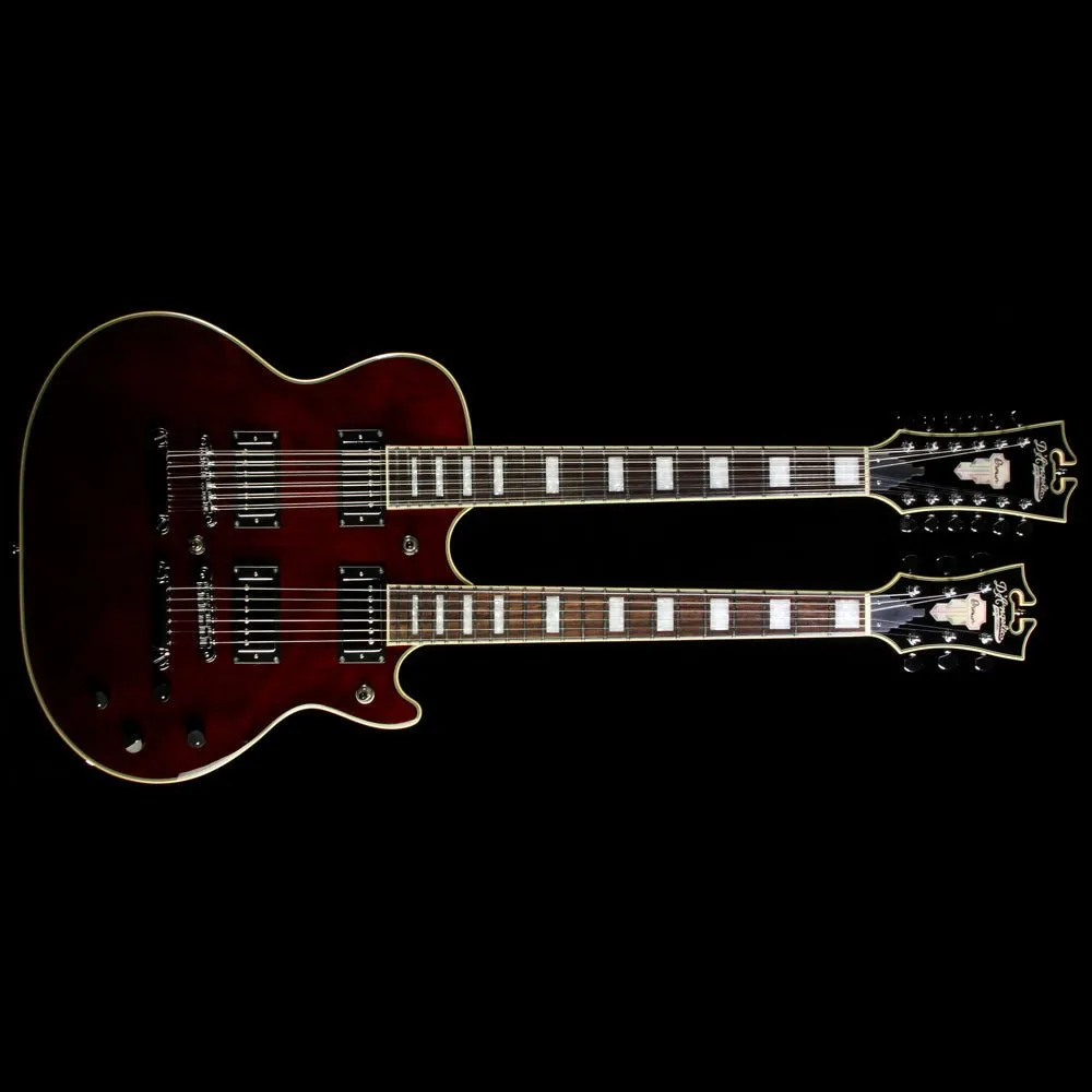 D'Angelico Premier Series Doubleneck Electric Guitar Trans Wine