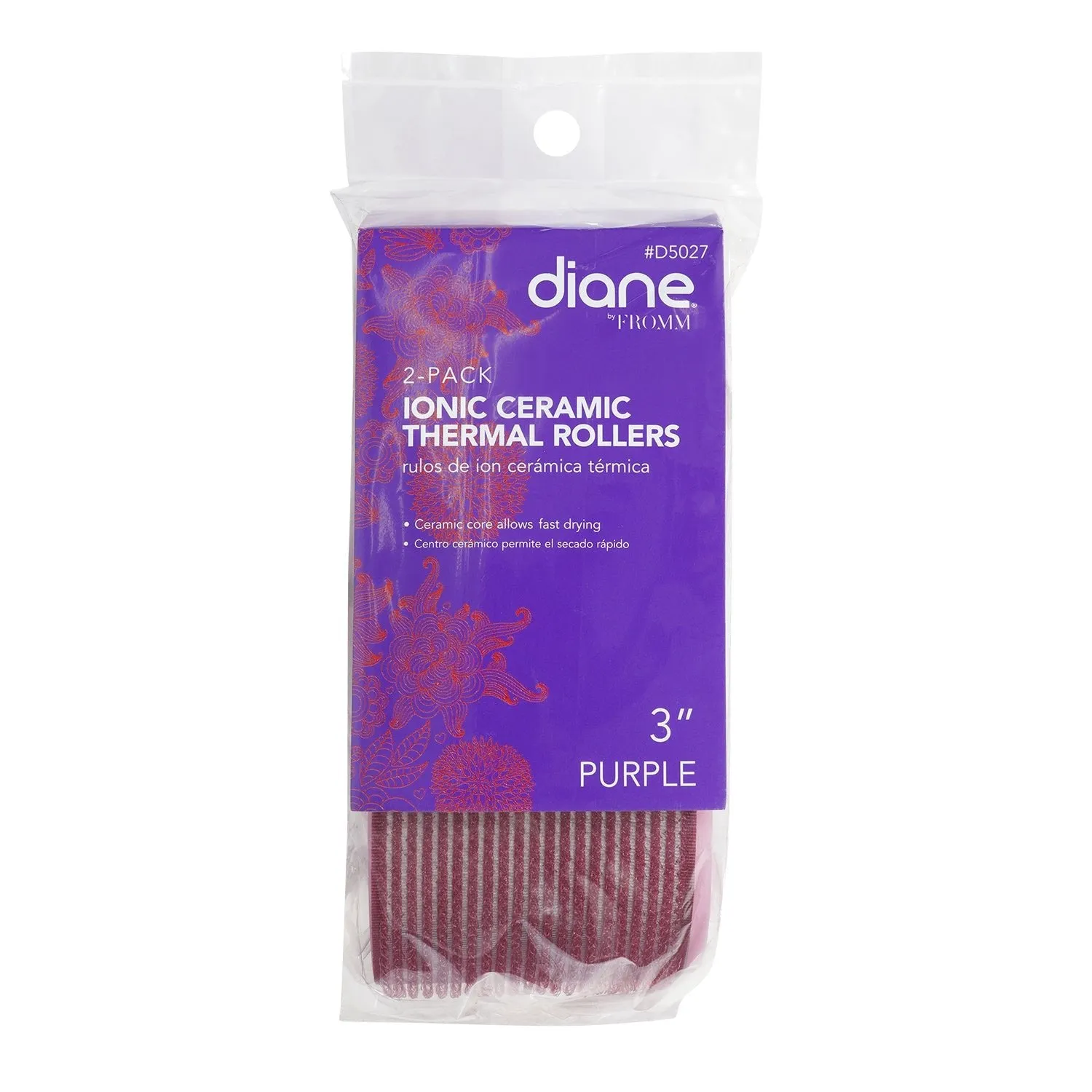 Diane Ionic Ceramic Thermal Rollers Purple 3" 2pcs