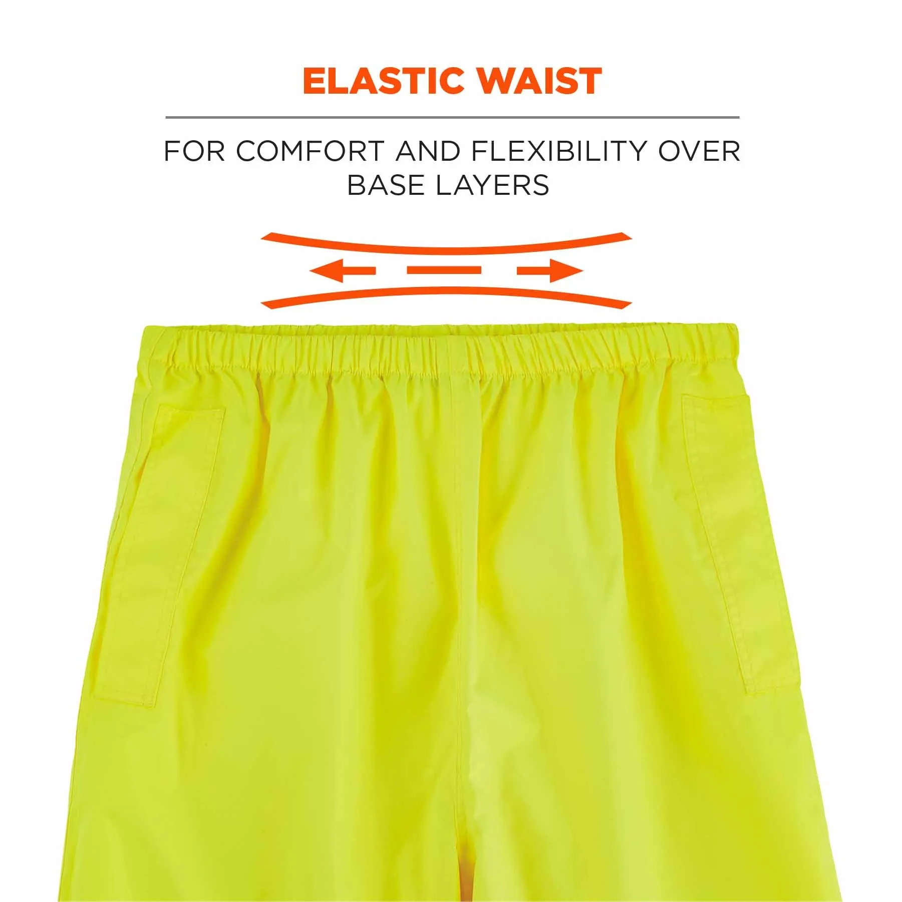 Ergodyne 25345 8916 XL Lime Class E Lightweight Hi-Vis Rain Pants