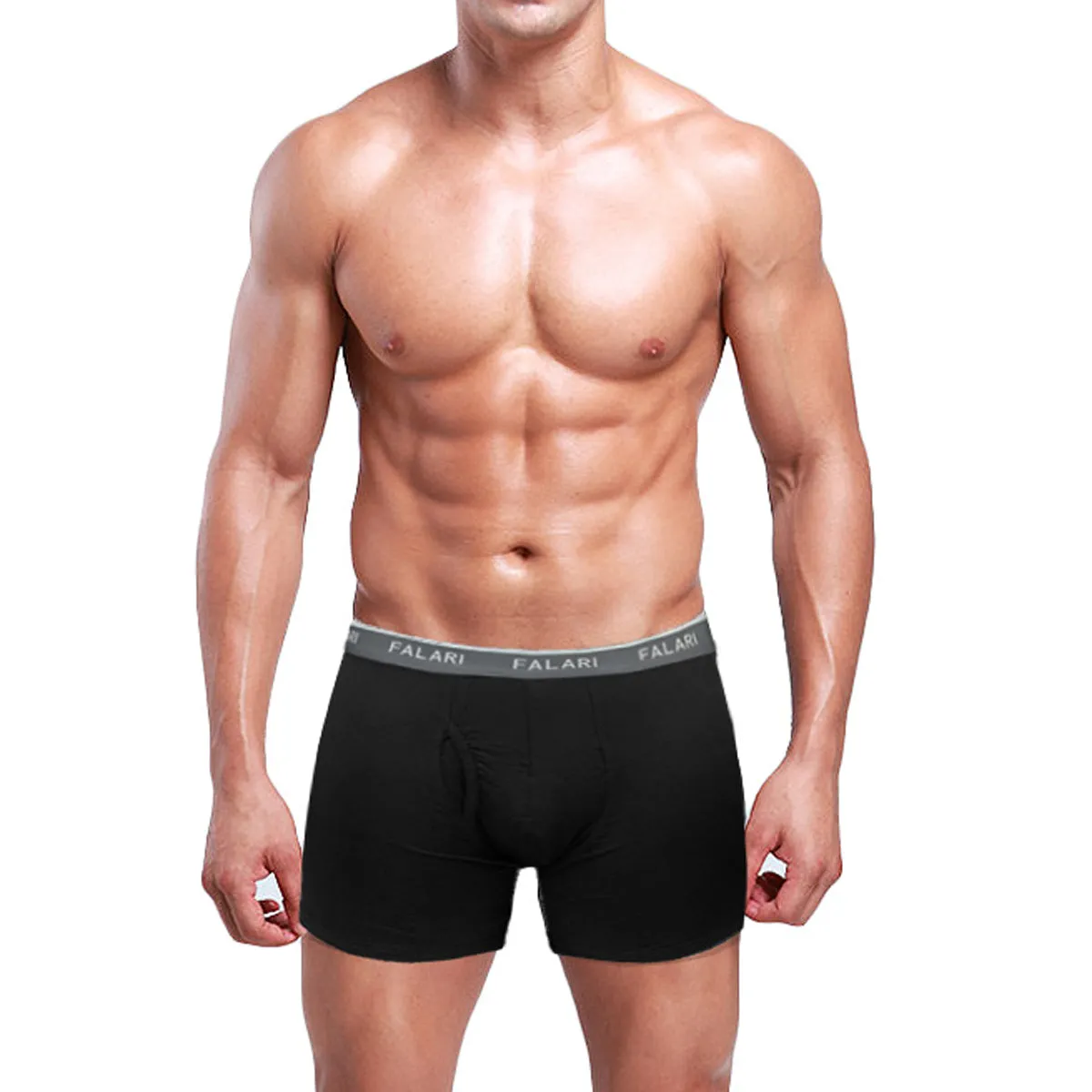 Falari Men's 4-Pack Black Bamboo Rayon Ultra Soft Lightweight Breathable Boxer Briefs Underwear