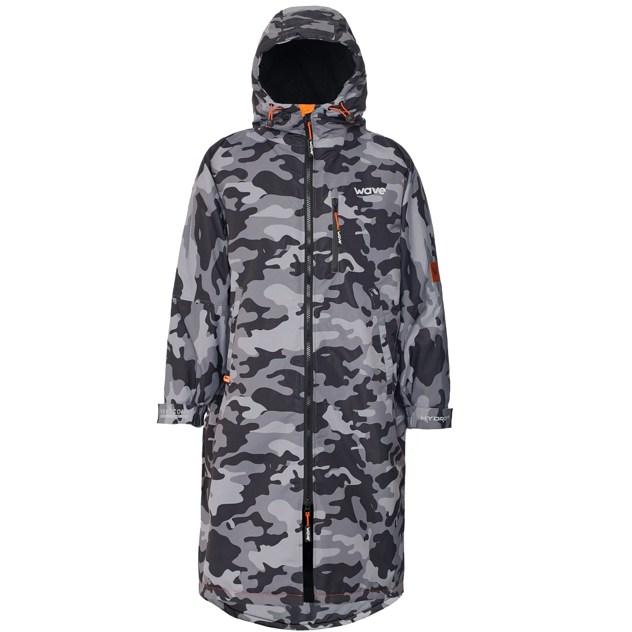 Fleece-Lined Waterproof Changing Robe | Waterproof & Windproof | Unisex | Grey Camouflage