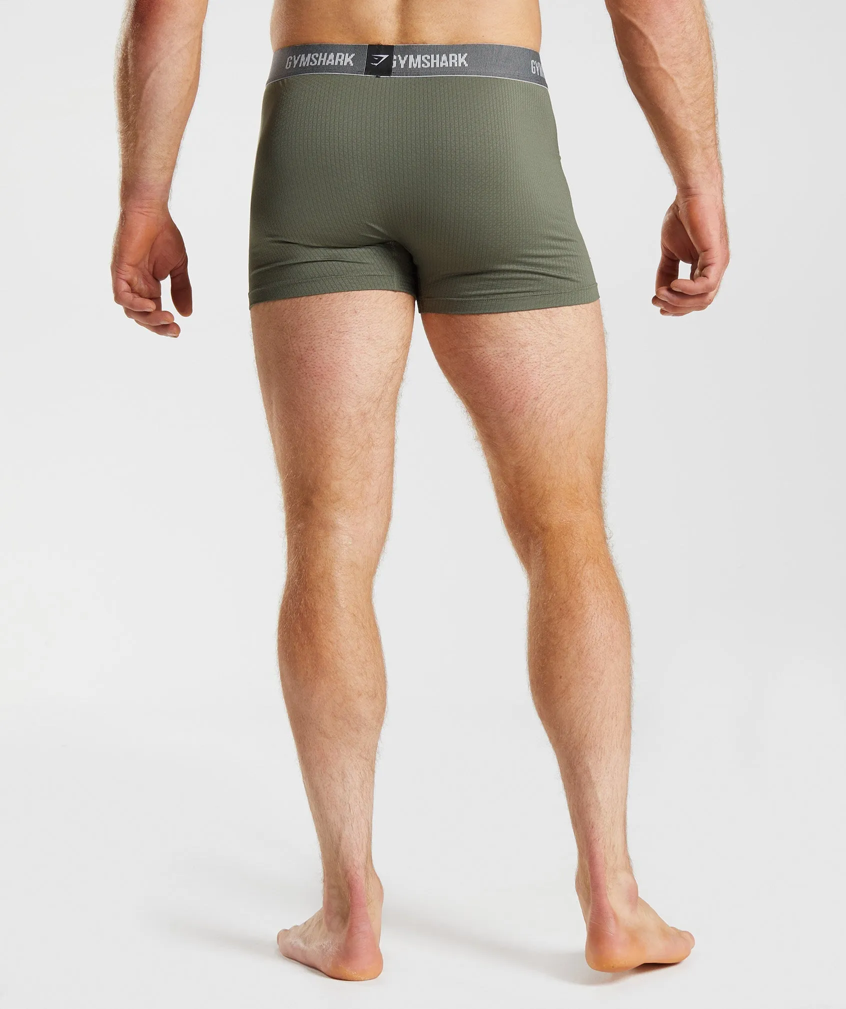 Gymshark Sports Tech Boxers 2Pk - Black/Core Olive