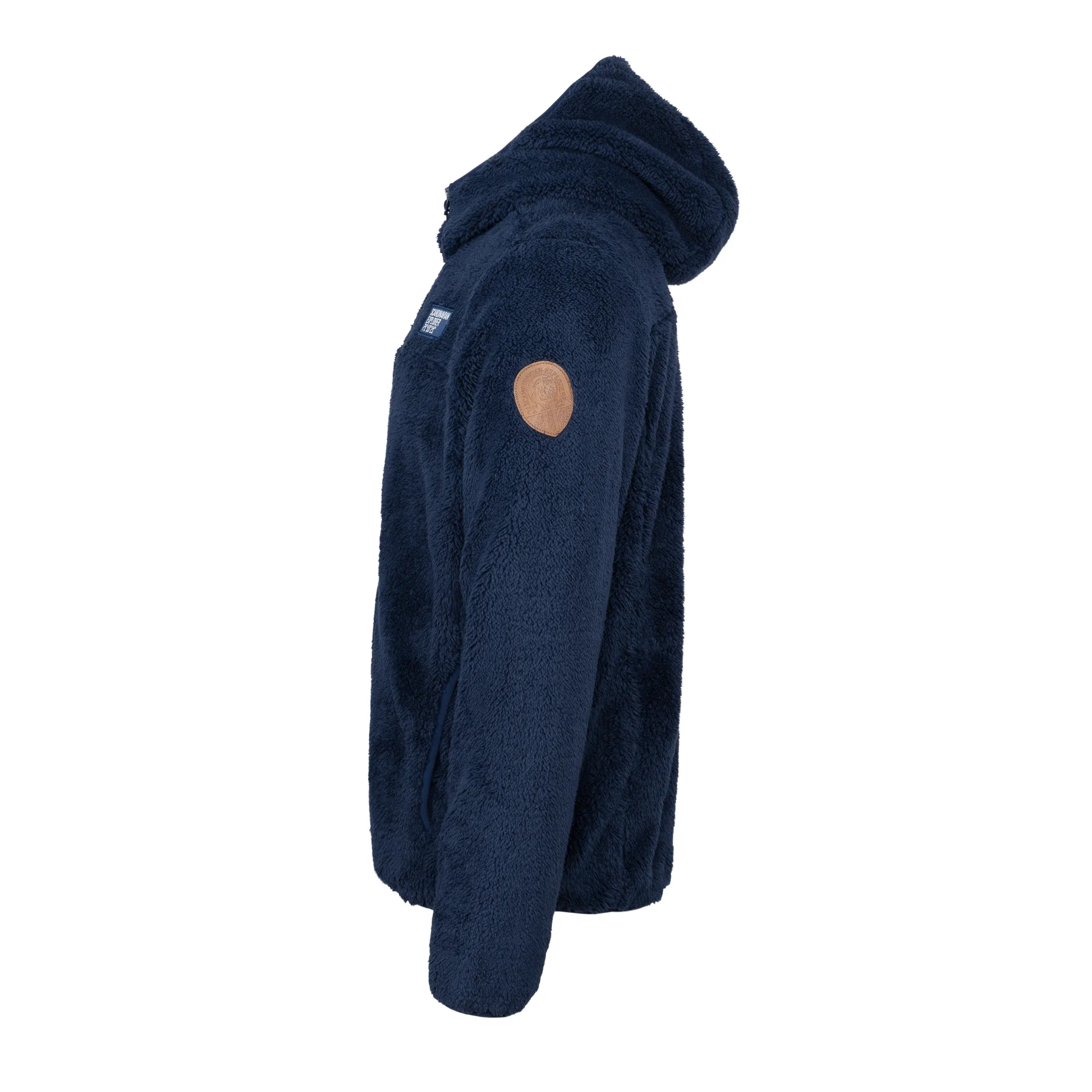 Hooded Teddy Fleece Jacket - Navy