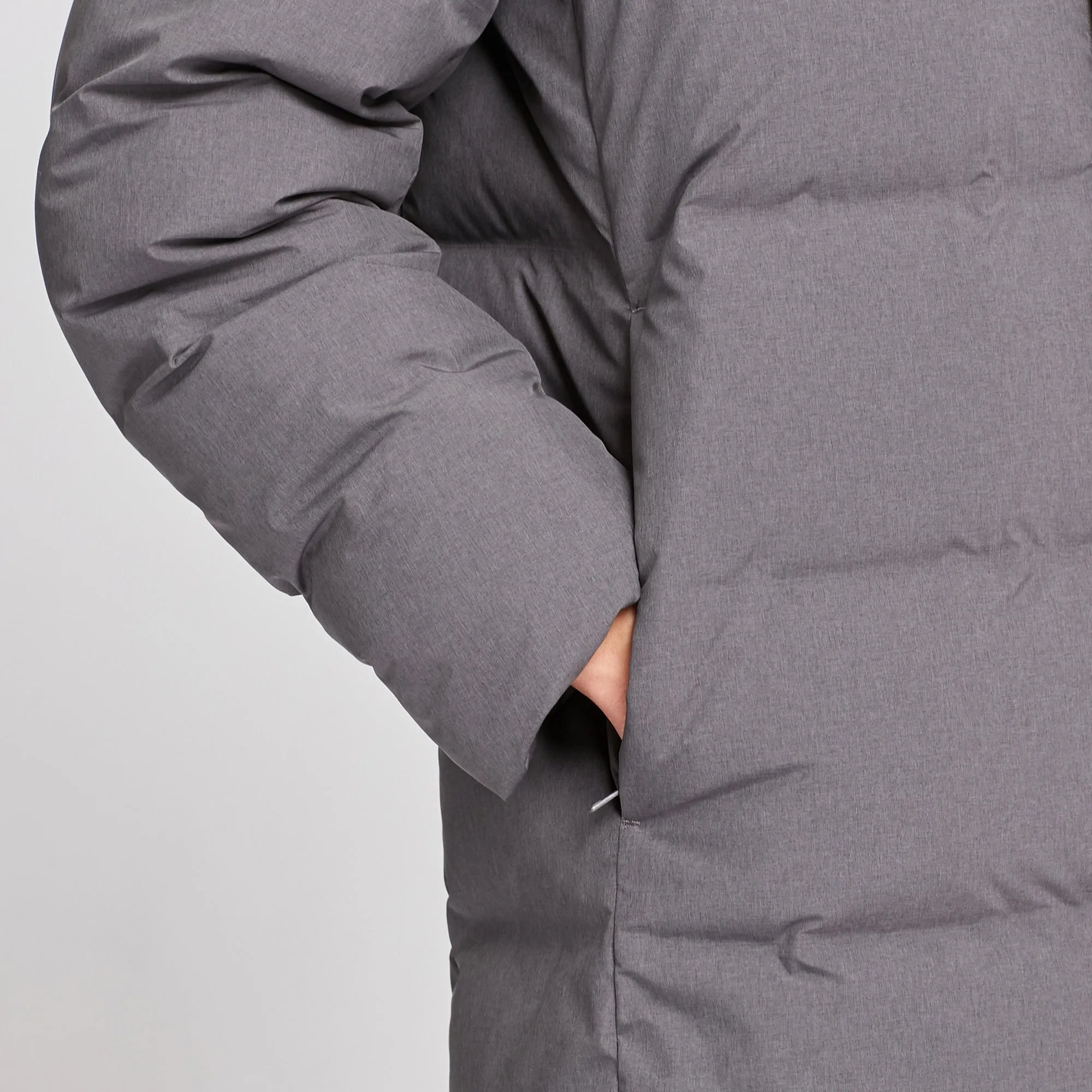 Men Seamless Down Hooded Coat | Gray