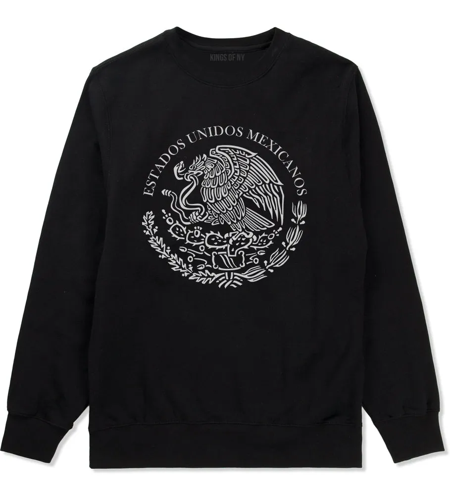 Mexico Coat Of Arms Black White Mens Crewneck Sweatshirt