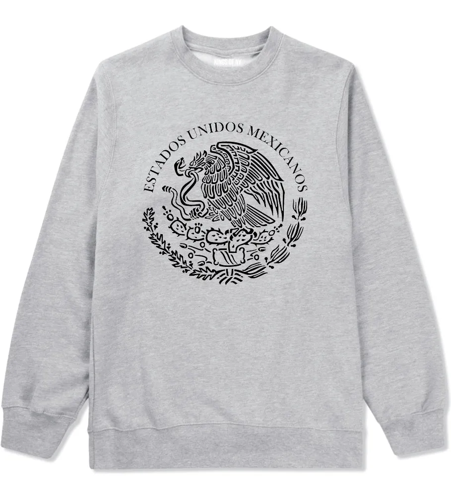 Mexico Coat Of Arms Black White Mens Crewneck Sweatshirt