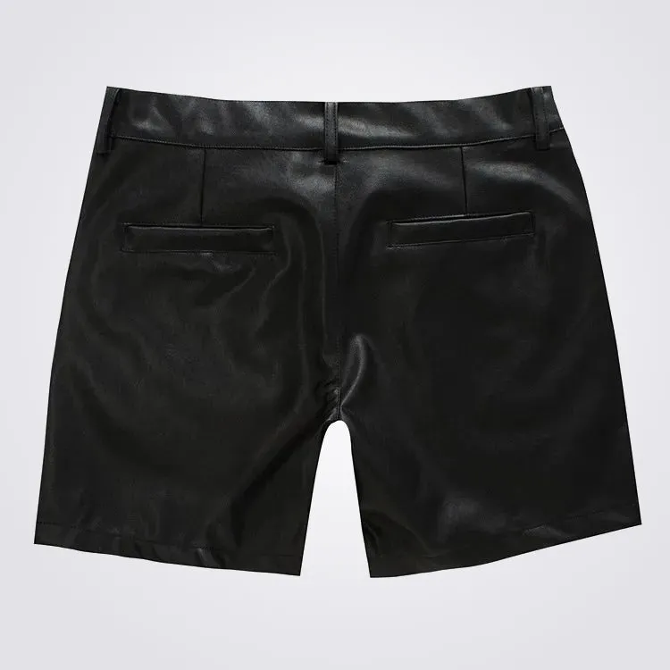 New Shorts Mens Black Leather Hot Pants