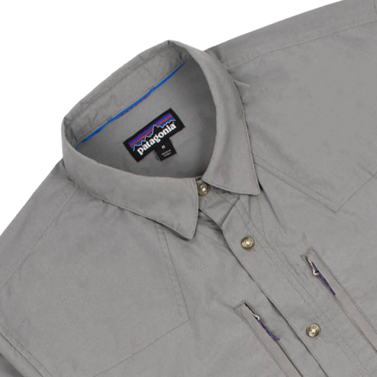 Patagonia Long Sleeved Sun Stretch Shirt Chambray Hex Grey