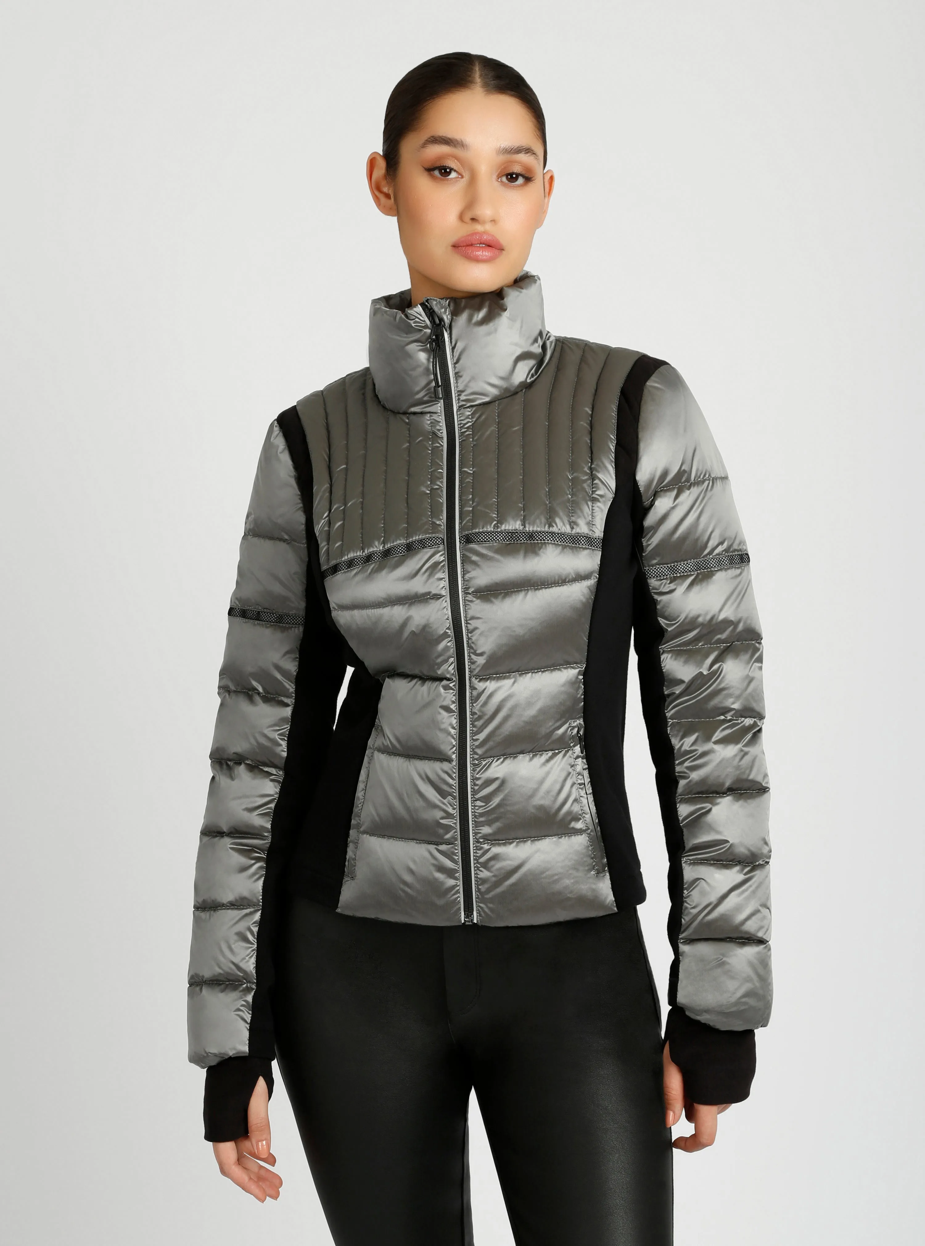 Reflective Inset Down Filled Feather Weight Jacket