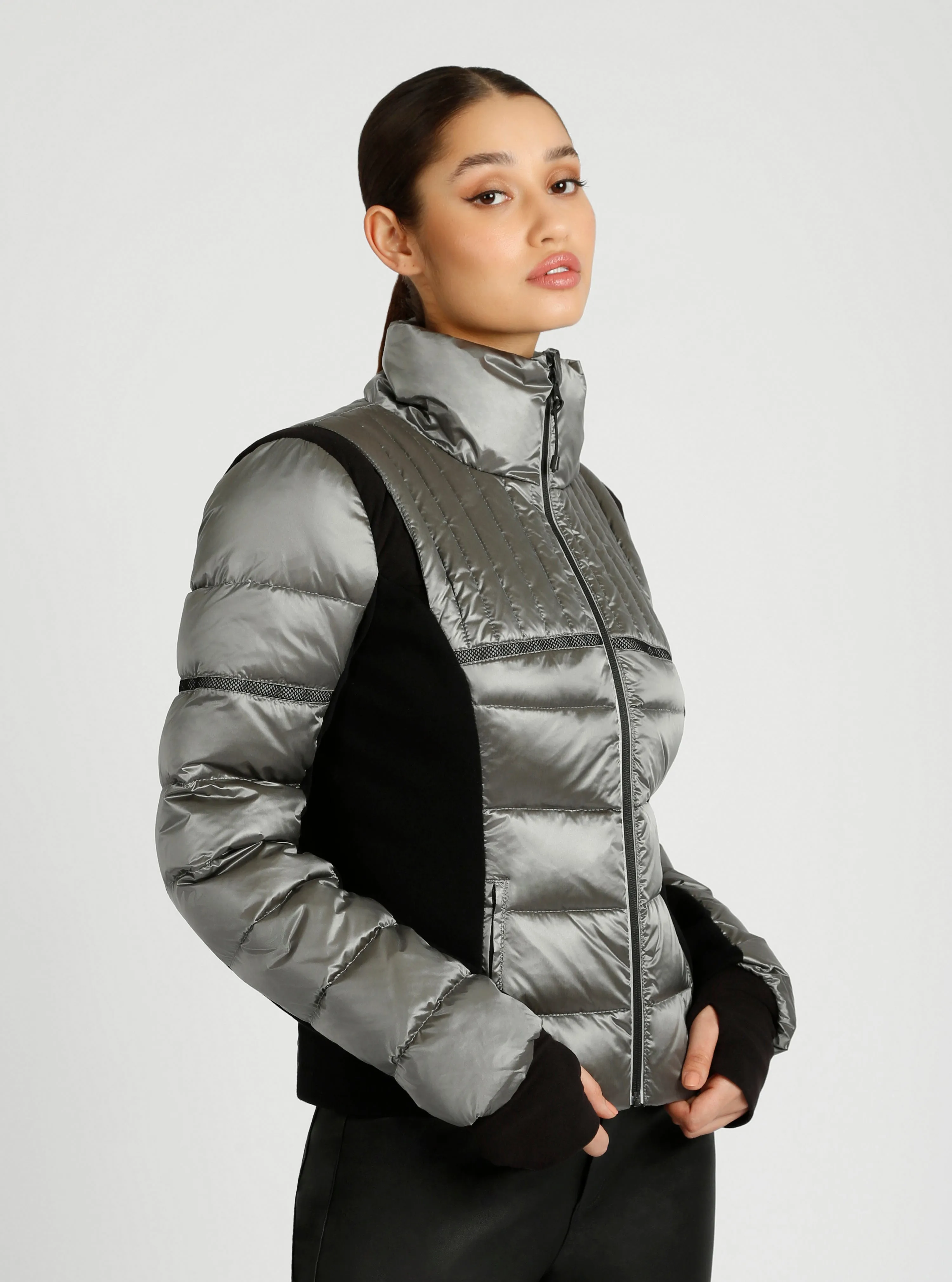 Reflective Inset Down Filled Feather Weight Jacket