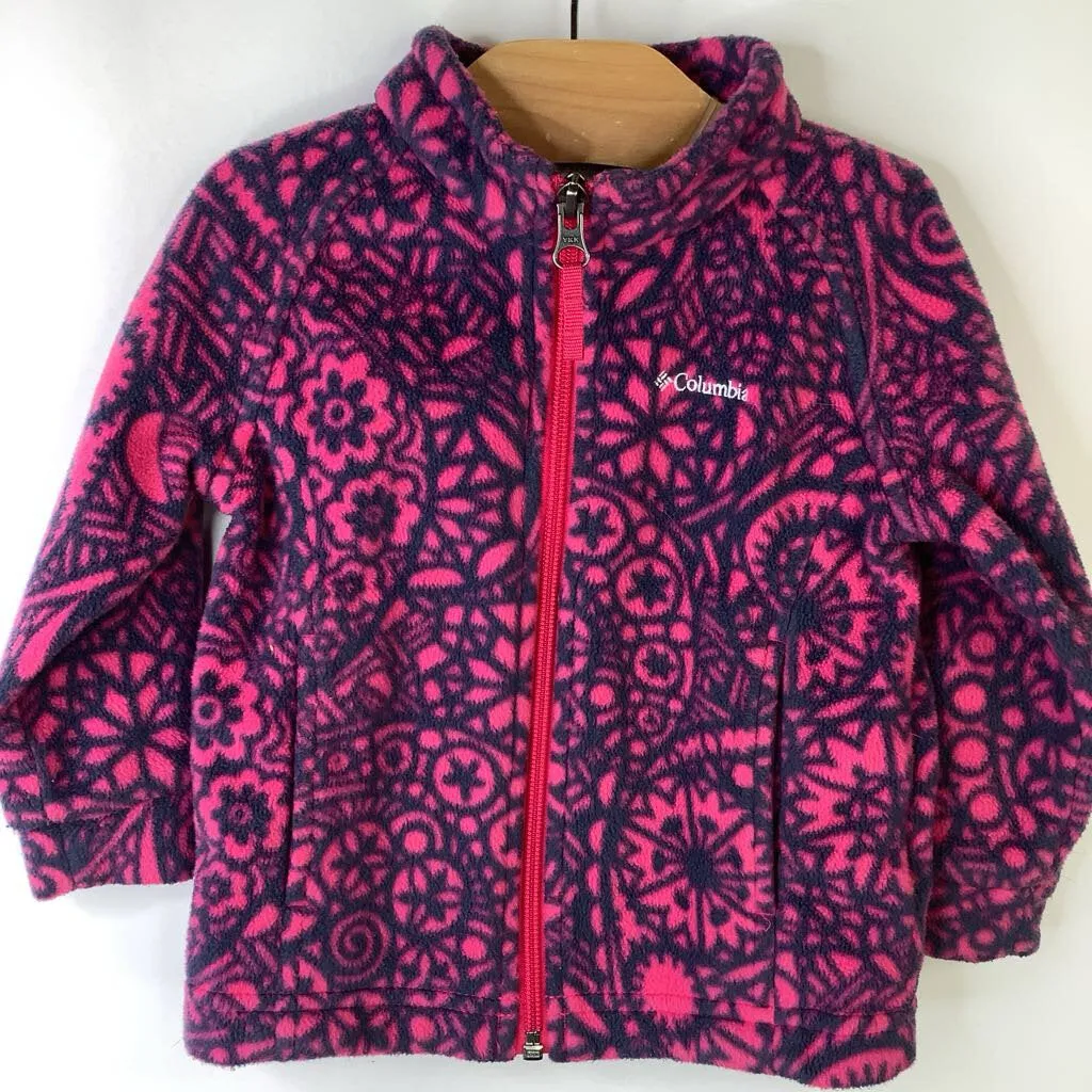 Size 12-18m: Columbia Pink & Indigo Floral Fleece Coat