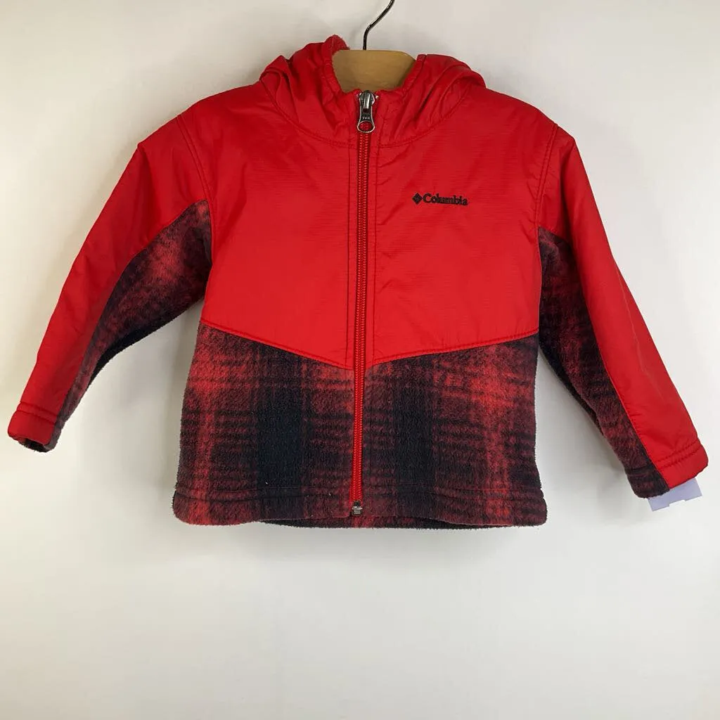 Size 12-18m: Columbia Red/Black/Plaid Fleece Jacket