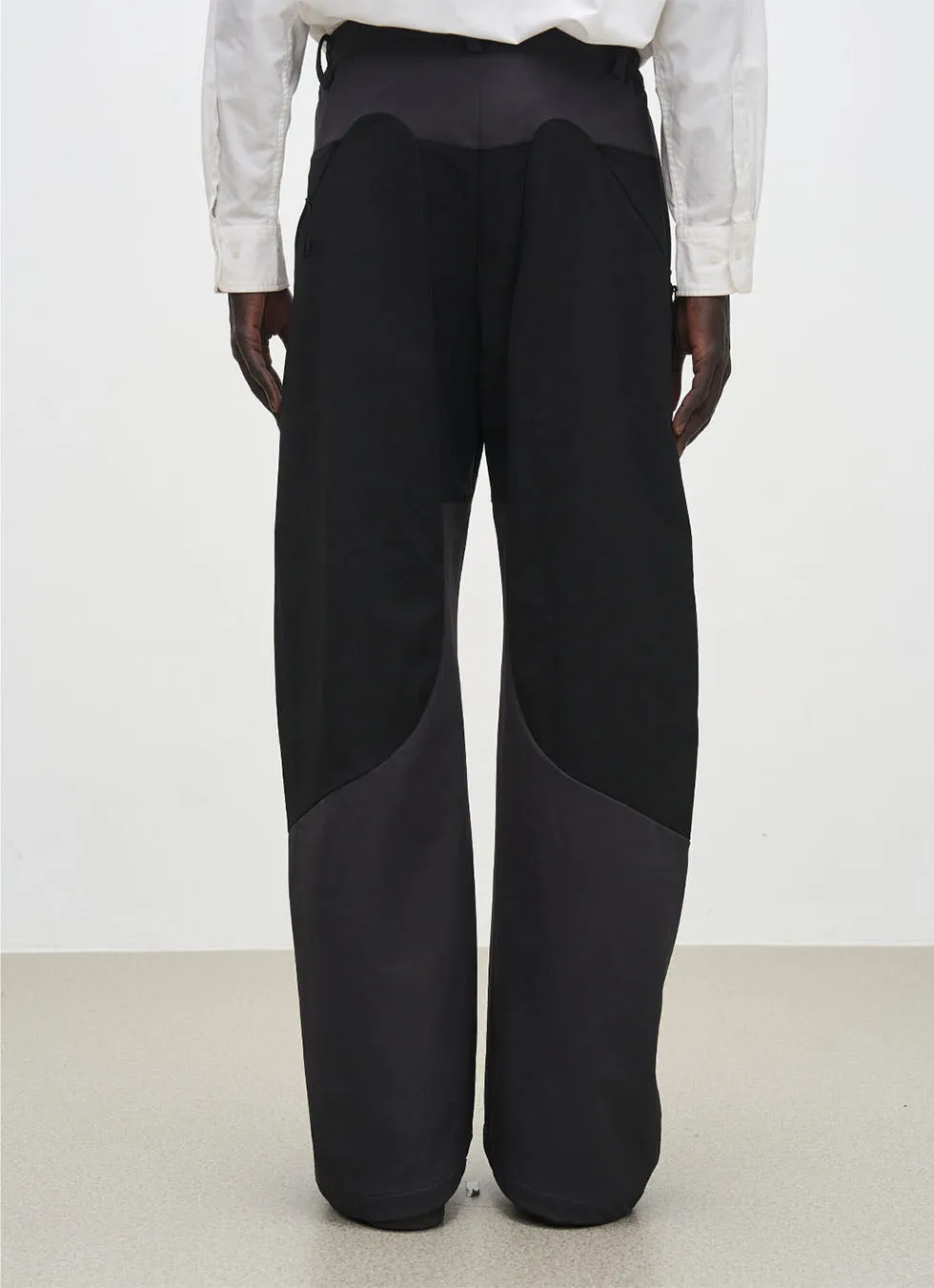 Spliced loose straight soft shell casual pants