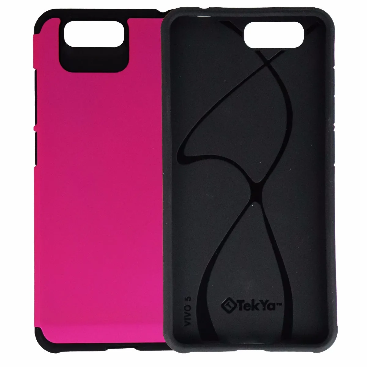 TekYa Dual Layer Case Cover for BLU Vivo 5 - Matte Pink / Black