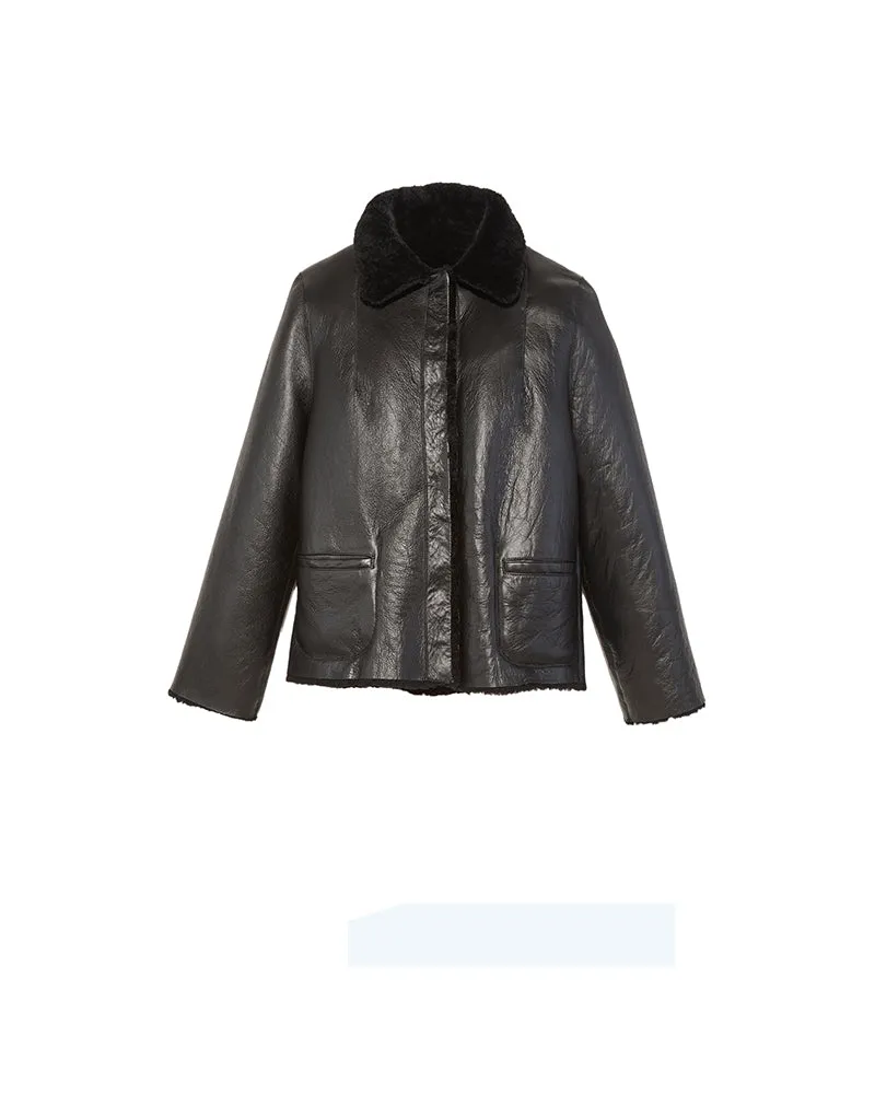 The Stasia Mini Shearling Reversible Jacket