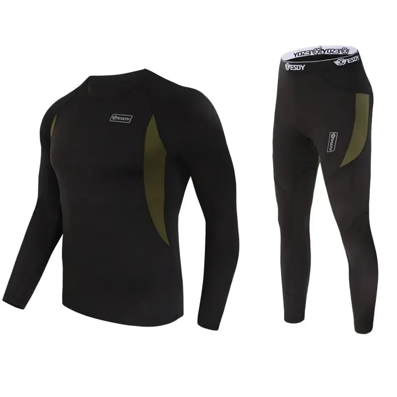 Top quality thermal underwear sets compression fleece sweat for men