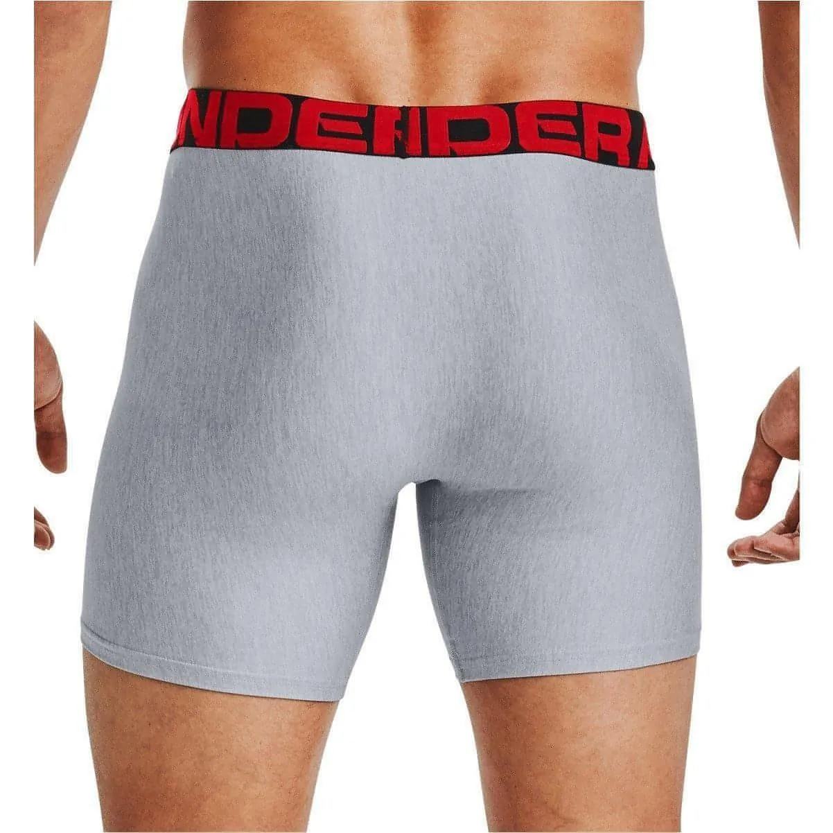 Under Armour Tech 6 Inch (2 Pack) Mens Boxer Jock - Grey