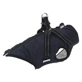 vidaXL Dog Coat with Harness Waterproof Reflective Navy Blue 2XL