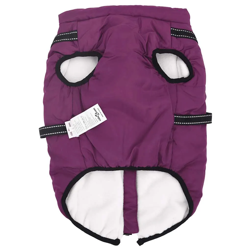 vidaXL Dog Coat with Harness Waterproof Reflective Purple 3XL