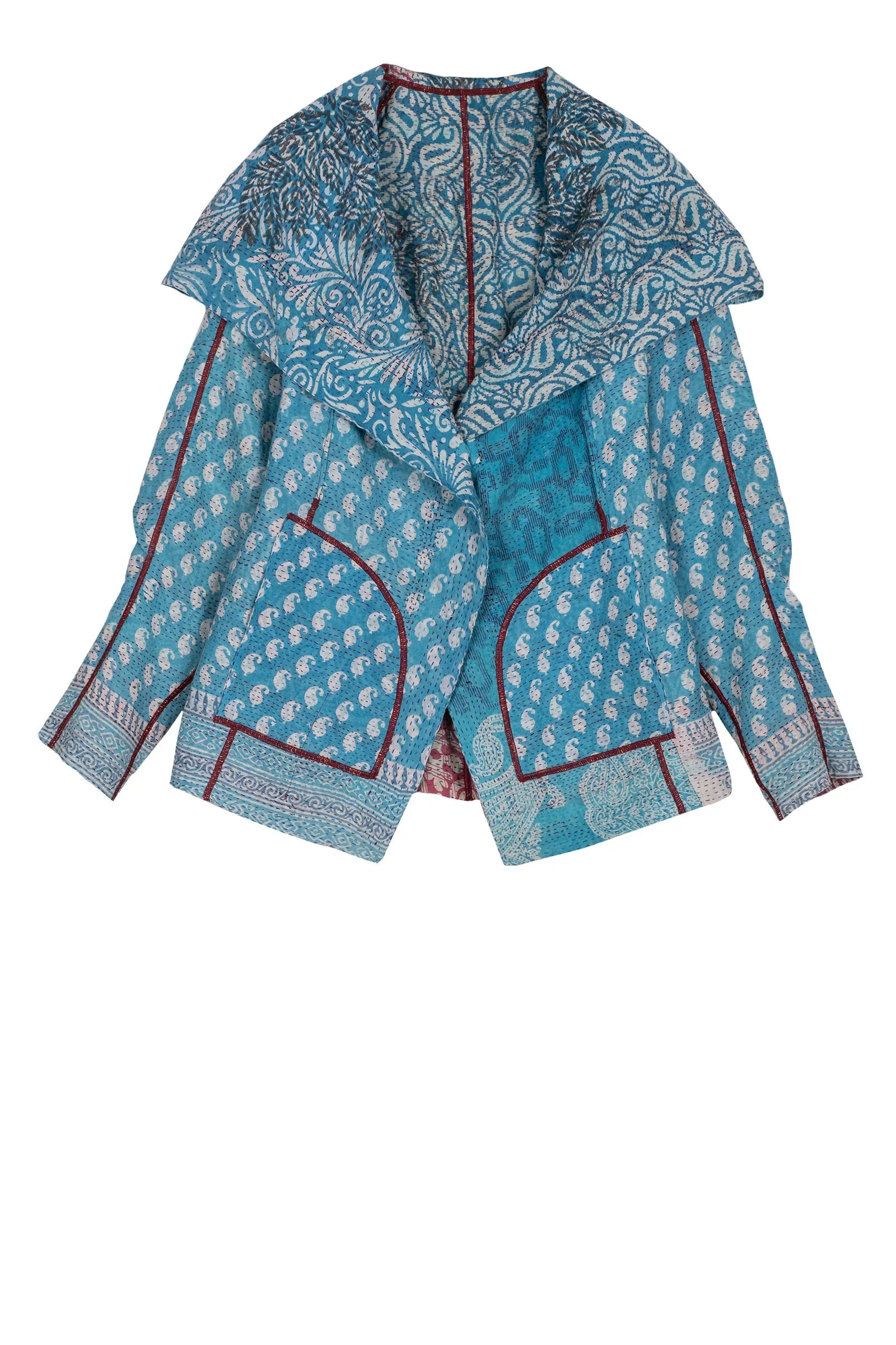 VINTAGE COTTON KANTHA HOODIE JKT