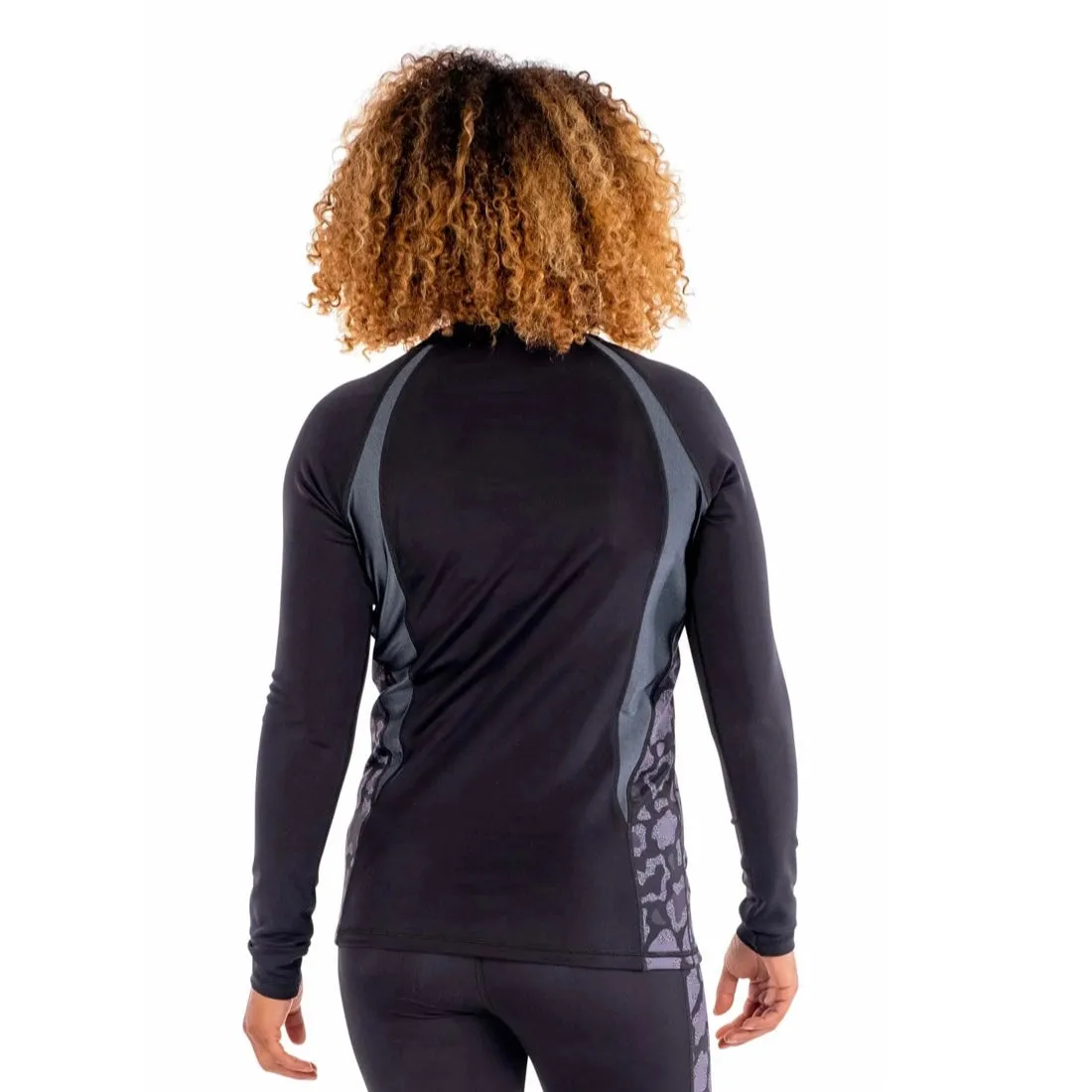 Women Rashguard Black Glitter Cheetah