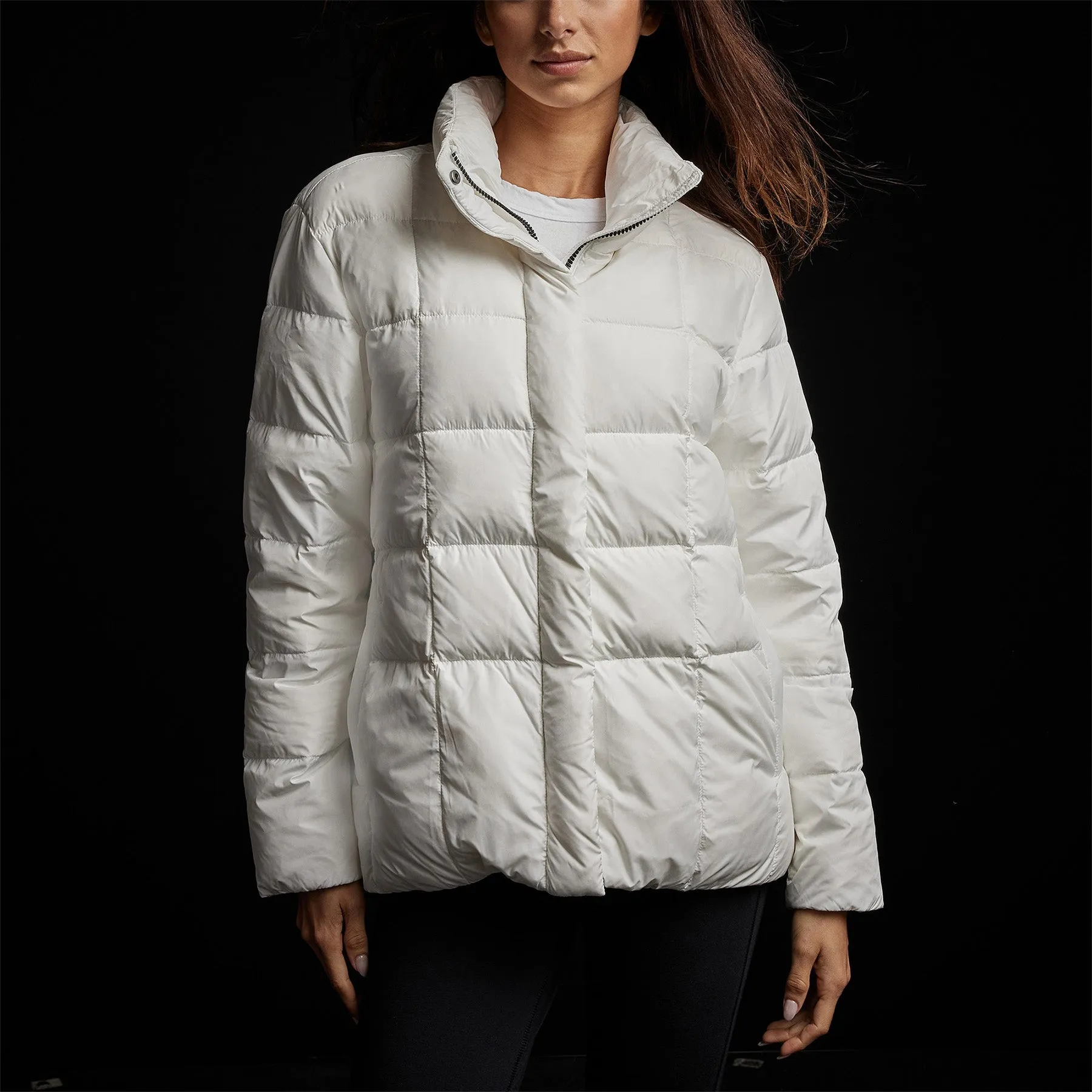 Y/OSEMITE Quilted Down Zip Front Jacket - Cloud White