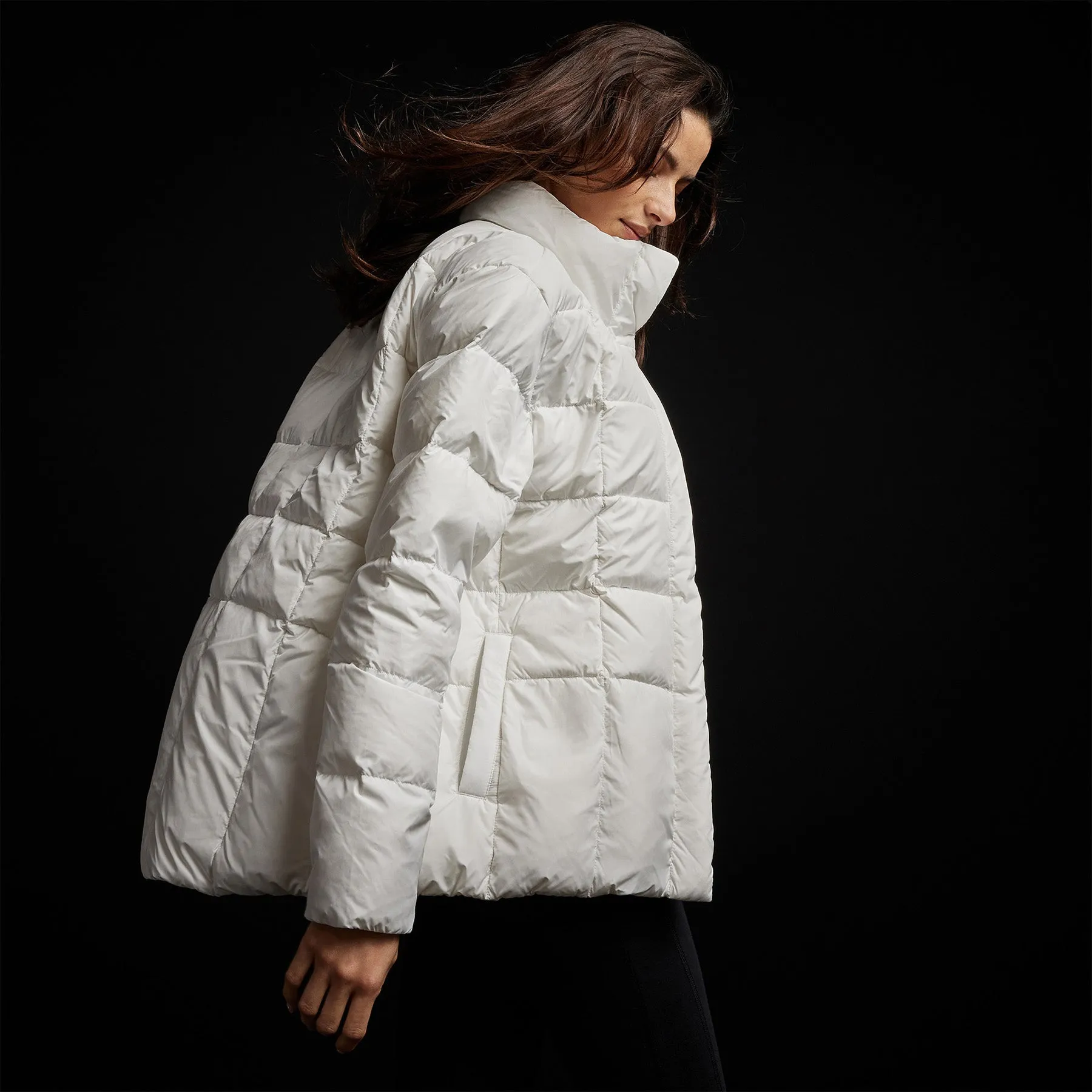 Y/OSEMITE Quilted Down Zip Front Jacket - Cloud White